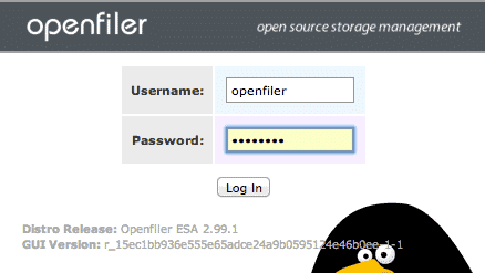 openfiler web login
