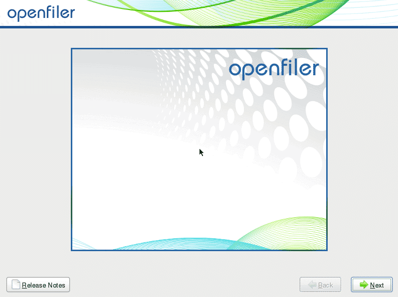 start instllation openfiler