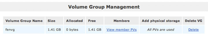 volume group management openfiler