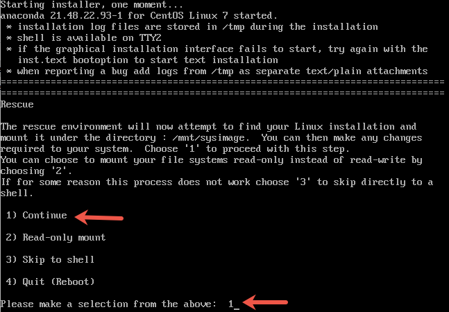 find linux installation for rescue mode RHEL 7 reinstall GRUB2