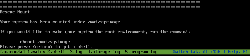 system has been mounted under :mnt:sysimage RHEL 7 reinstall GRUB2