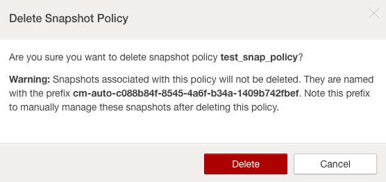 confirm deletion of HDFS snapshot policy in Cloudera Manager CCA131