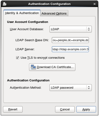 authconfig-gtk configure LDAP client