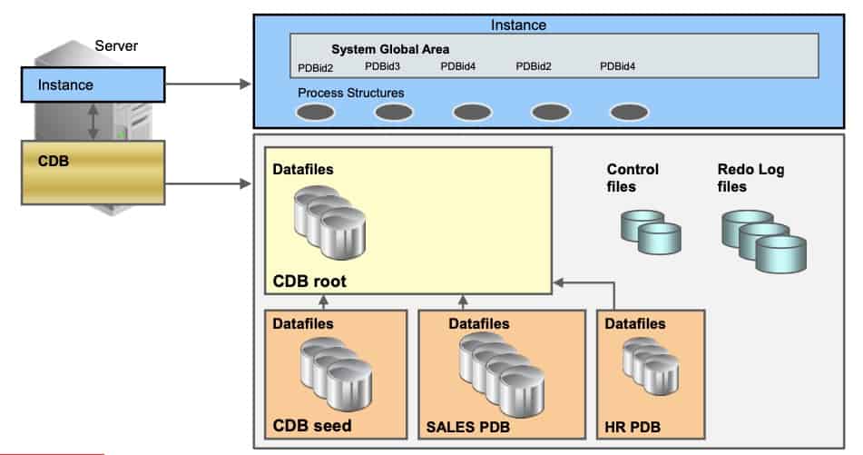 Oracle Multitenant Container Database architecture