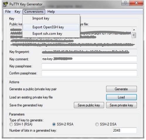 export OpenSSH key