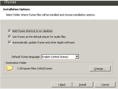 installtion options itunes in ubuntu